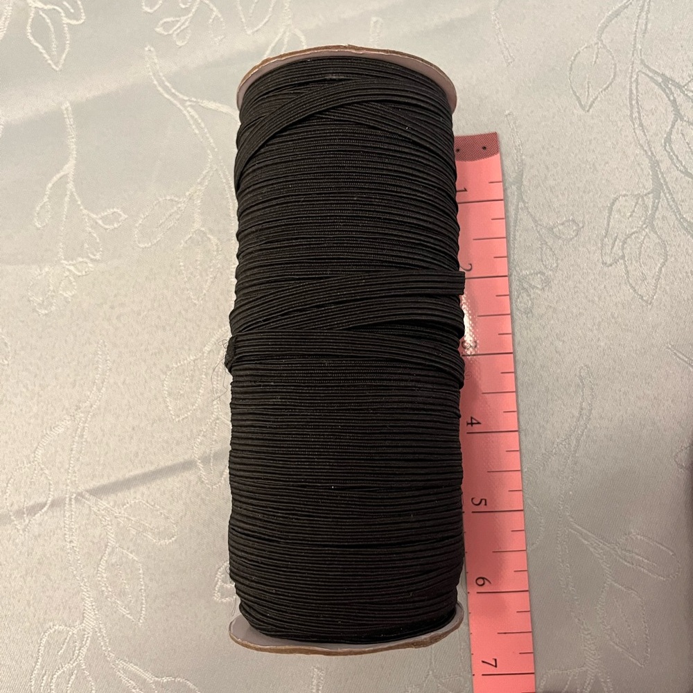 Black Elastic 1/4 inch for Sewing 100 Yards Flat Elastic String